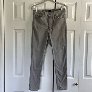 Size 10, regular, express jeans. Light gray.